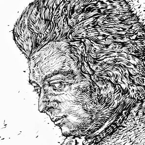 WOLFGANG AMADEUS MOZART ink portrait - poster - various sizes ! art print