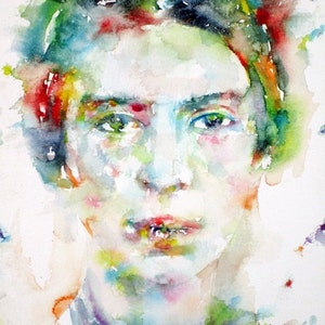 EMILY DICKINSON watercolor portrait - poster - various sizes! art print