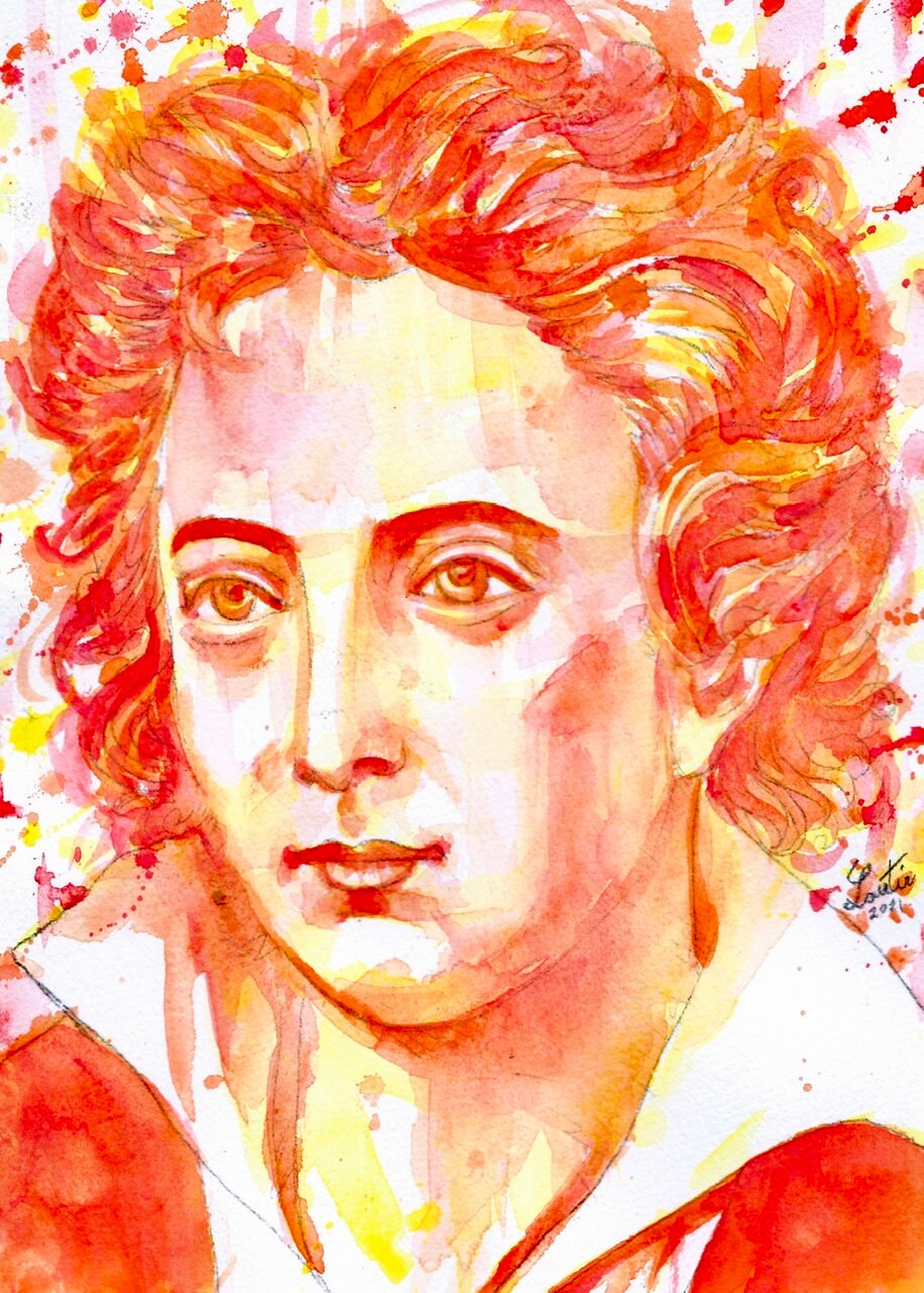 PERCY BYSSHE SHELLEY watercolor portrait - Poster - various sizes available!