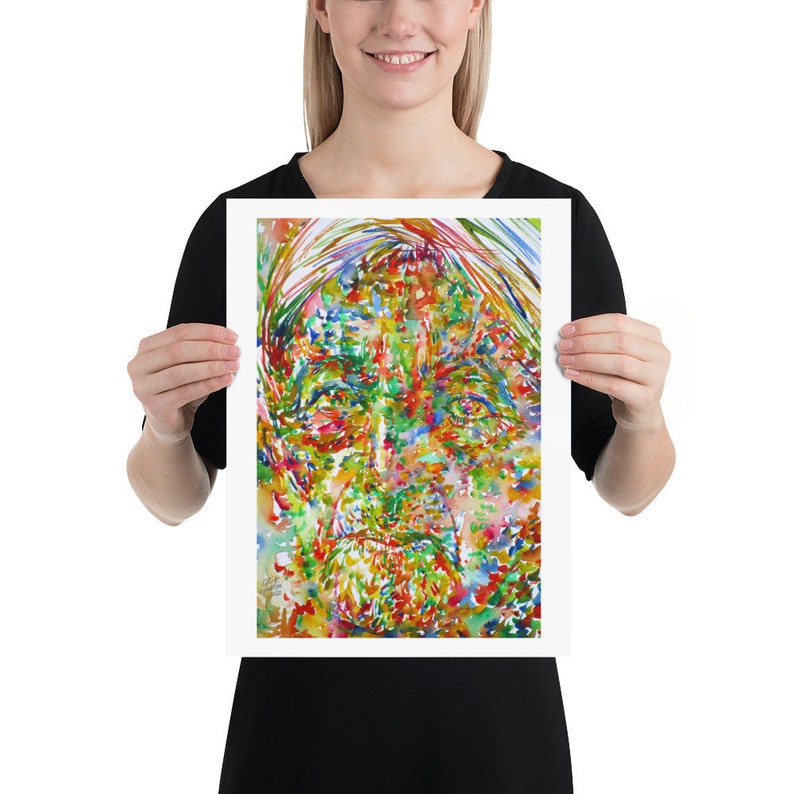 various sizes available JIDDU KRISHNAMURTI watercolor portrait POSTER print!