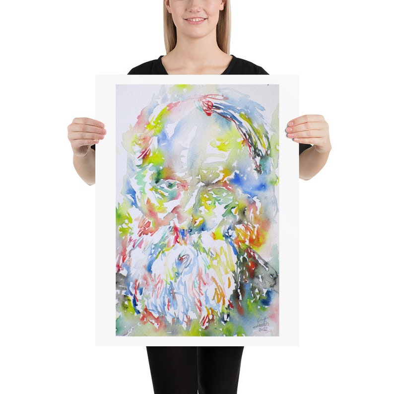 various sizes available POSTER MARTIN BUBER watercolor portrait art print