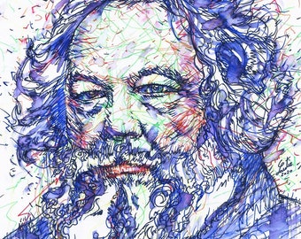 MIKHAIL BAKUNIN watercolor and ink portrait  - POSTER - various sizes ! art print