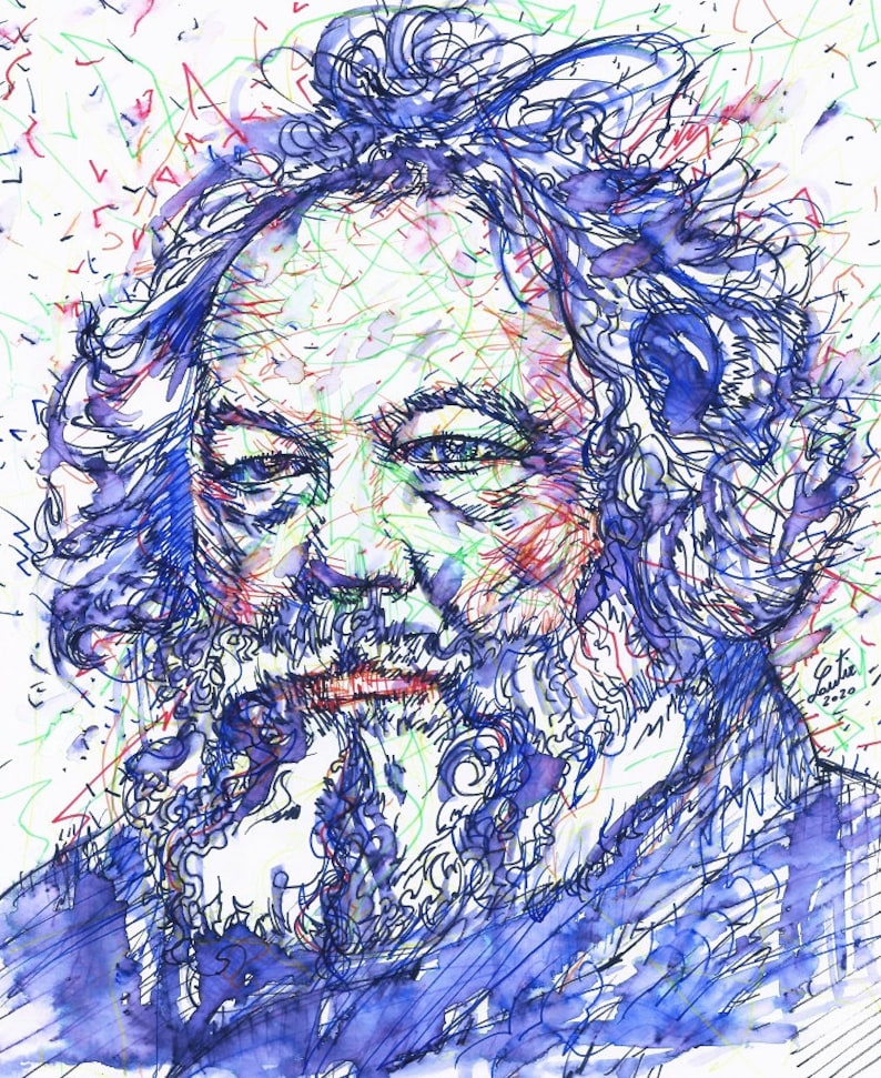 MIKHAIL BAKUNIN watercolor and ink portrait POSTER various sizes art print image 1