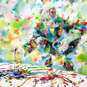 JACKSON POLLOCK watercolor portrait - POSTER - various sizes! art print painting dripping