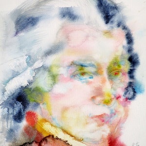 WOLFGANG AMADEUS MOZART watercolor portrait - poster - various sizes available! art print painting composer classic classical music