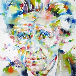 EMIL CIORAN watercolor portrait - POSTER - various sizes available! art print