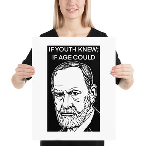 SIGMUND FREUD quote .3 - POSTER - ink portrait - various sizes available! print painting phrase psychology psychologist