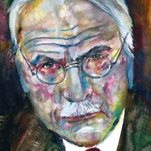 CARL JUNG watercolor portrait - POSTER - various sizes available! gustav art print