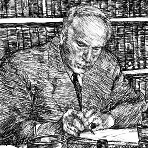 CARL JUNG ink portrait - POSTER - various sizes available! art print gustav drawing painting psychology psychologist