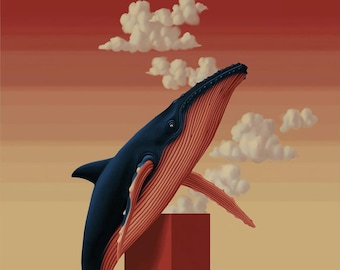 世界のクジラのポスタープリント - アーティストのサイン入り! - Etsy 日本