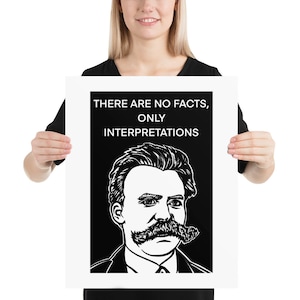 FRIEDRICH NIETZSCHE quote .6 - POSTER - ink portrait - various sizes available! print painting - there are no facts only interpretations