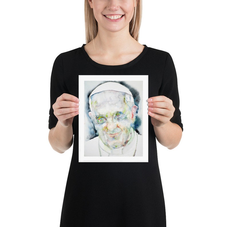 print! POSTER various sizes available POPE FRANCIS watercolor portrait