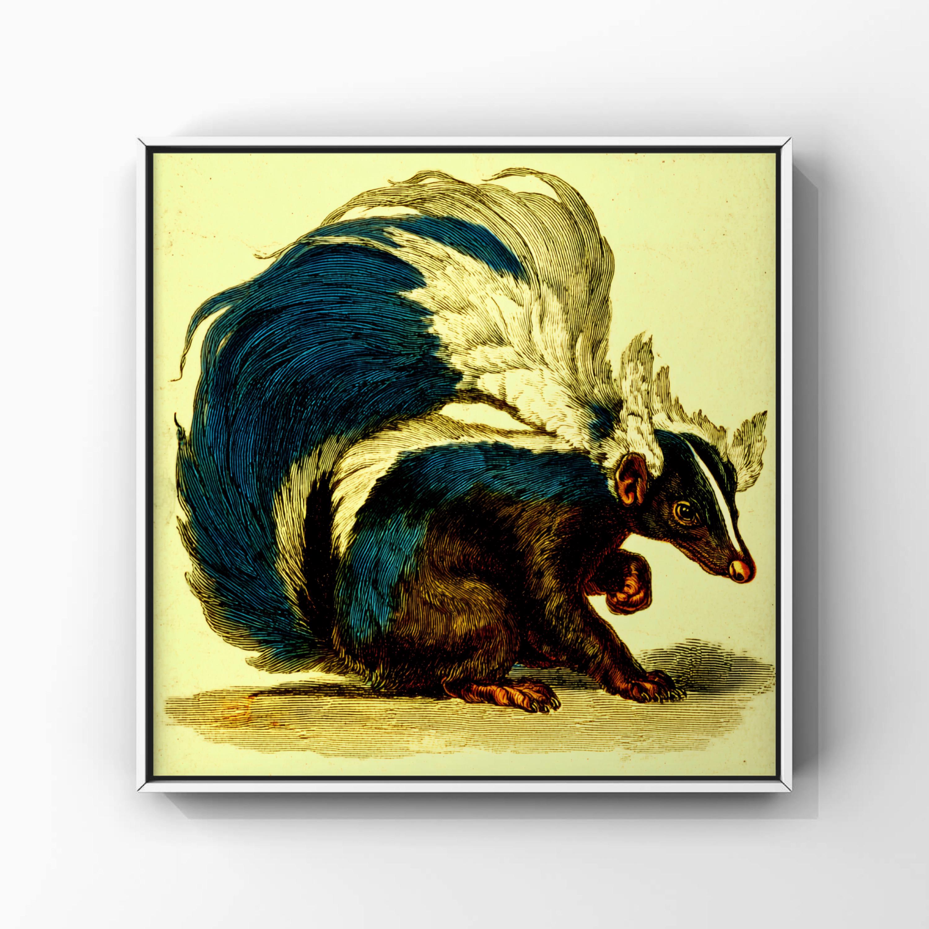 Intricate Skunk Illustration Poster, Stylized Animal Wall Art Decor ...