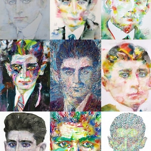 Nine Times FRANZ KAFKA - Collage POSTER Malerei - verschiedene Größen ! Kunstdruck
