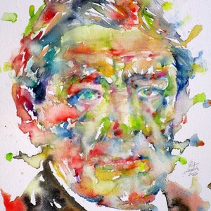 T. S. ELIOT watercolor portrait - POSTER - various sizes available! art print waste land