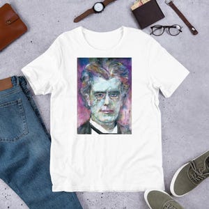 UNISEX t-shirt - GUSTAV MAHLER watercolor portrait - tshirt cloth clothing dress shirt suit apparel art print painting composer classical