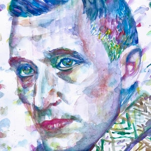 ERNST JUNGER watercolor  portrait  - POSTER - various sizes ! art print