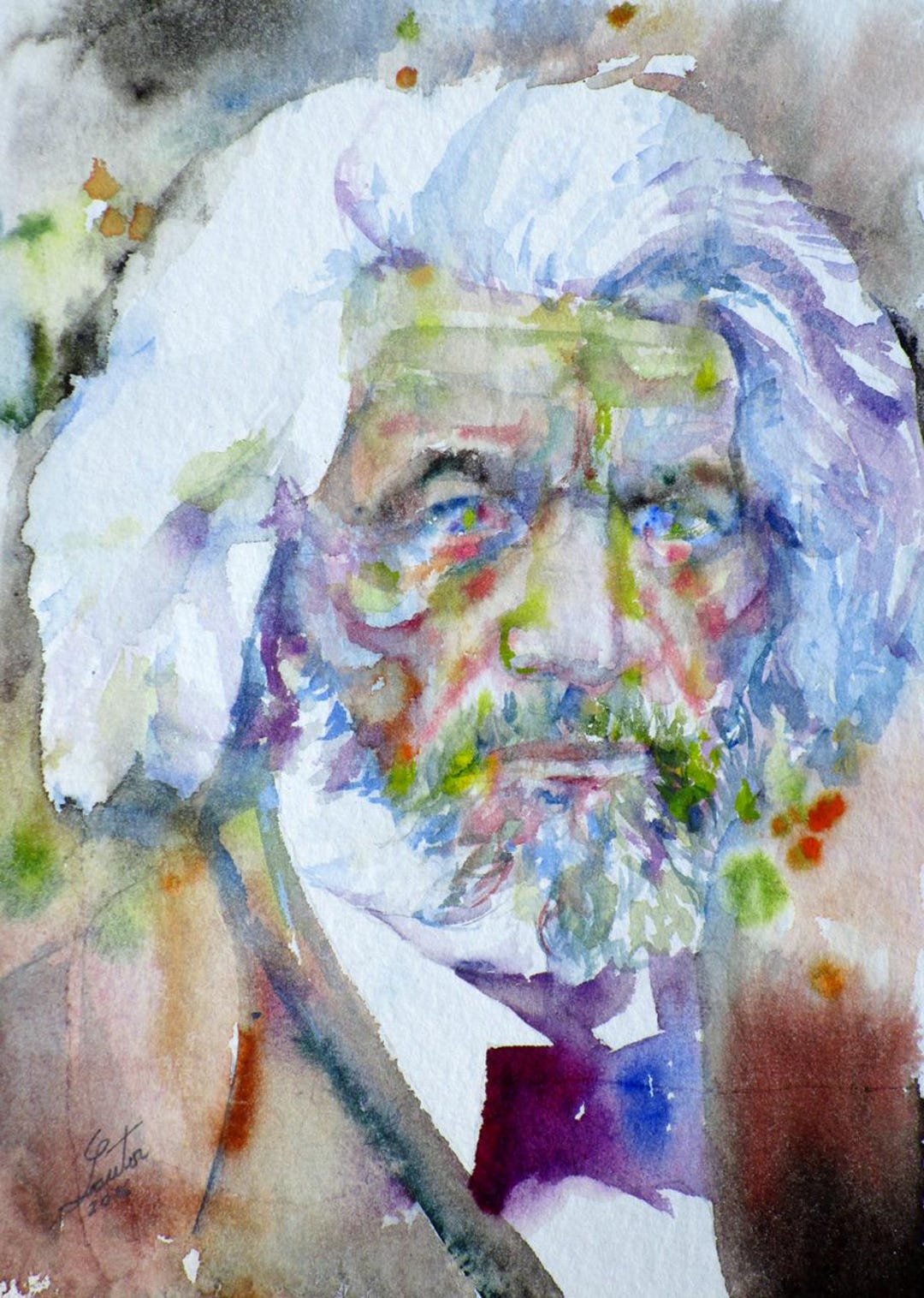 FREDERICK DOUGLASS Watercolor Portrait - POSTER - Various Sizes ! Art ...