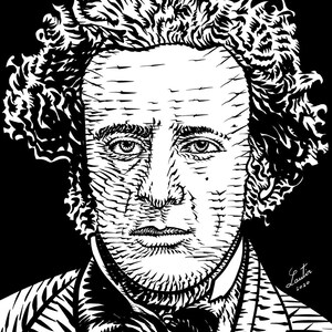 JOHN EVERETT MILLAIS ink portrait - Poster - various sizes available! art sprint