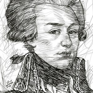 LAFAYETTE ink portrait - POSTER - various sizes! art print marquis de Lafayette