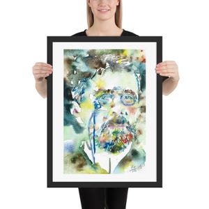 ANTON CHEKHOV watercolor portrait - FRAMED poster - various sizes! art print painting illustration drawing picture cherry orchard theatre