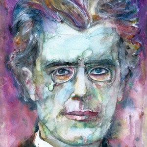GUSTAV MAHLER - watercolor portrait - POSTER - various sizes available! art print