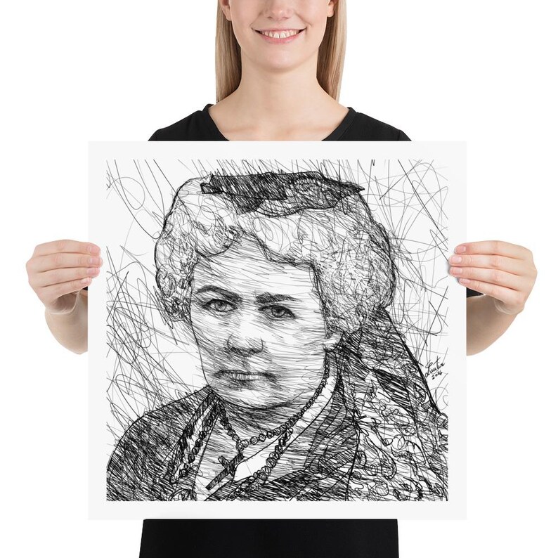Elizabeth CADY STANTON ink portrait - POSTER - various sizes available! art print drawing painting illustration writer activist