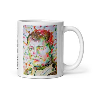 MUG - NAPOLEON watercolor portrait - various sizes! white glossy breakfast mugs cup of coffee art print painting Bonaparte napoleone