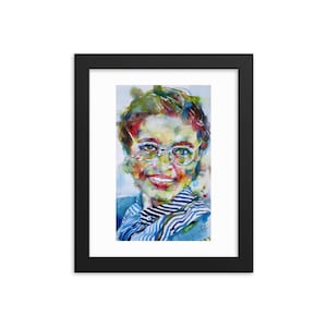ROSA PARKS watercolor portrait - Framed POSTER  - various sizes! civil rights movement activist art painting