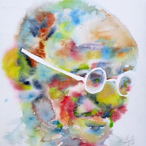MAHATMA GANDHI watercolor portrait - POSTER - various sizes available!
