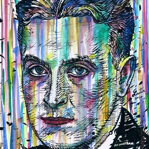 F. SCOTT FITZGERALD watercolor & ink portrait - POSTER - various sizes! art print great gatsby