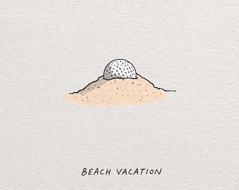 Beach Vacation Print, Funny Golf Ball Wall Art, Sand Trap Hazard Poster, Irony Quote Artwork, Golfing Humor Gift Idea, Digital Download