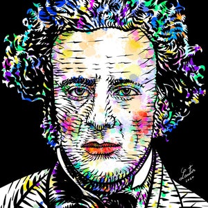 JOHN EVERETT MILLAIS watercolor & ink portrait - Poster - various sizes! print