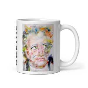 MUG - GOETHE watercolor portrait - various sizes! white glossy breakfast mugs cup of coffee art print painting Faust philosopher doctor