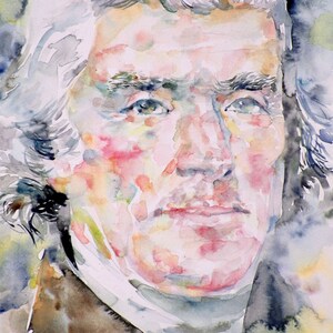 THOMAS JEFFERSON watercolor portrait - POSTER - various sizes available! art print works writer statesman american president