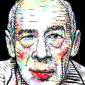 HENRY MILLER watercolor & ink portrait - POSTER - various sizes! print