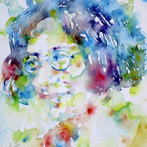 SIMONE WEIL portret akwarelowy - PLAKAT - dostępne różne rozmiary! prace artystyczne wydruki pisarz autor praca książka poeta poezja filozof