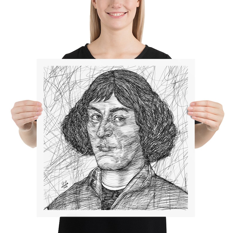 NICOLAUS COPERNICUS Ink Portrait - Poster - Various Sizes Available ...