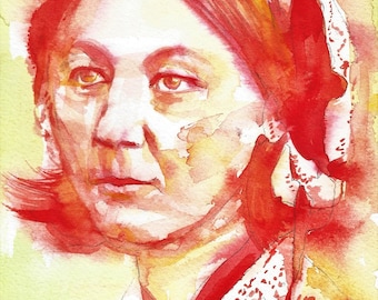 FLORENCE NIGHTINGALE watercolor portrait - POSTER - various sizes available! art print painting