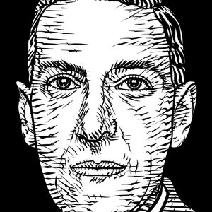H. P. LOVECRAFT ink portrait - POSTER - various sizes available! art sprint
