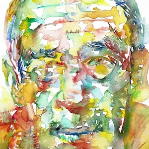 HENRY MILLER watercolor portrait - POSTER - various sizes available! art print drawing painting plexus tropic of cancer capricorn