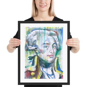LAFAYETTE watercolor portrait - FRAMED poster - various sizes! art print painting illustration drawing marquis de la fayette motier