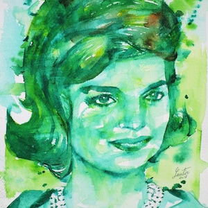JACQUELINE KENNEDY ONASSIS watercolor portrait - poster - various sizes available!