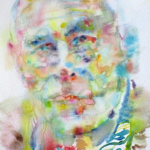 HENRY MILLER watercolor portrait - POSTER - various sizes! art print drawing painting plexus tropic of cancer capricorn