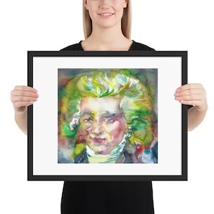 MAXIMILIEN ROBESPIERRE watercolor portrait - FRAMED poster -various sizes! art print painting drawing french revolution guillotine