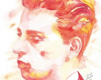 Retrato en acuarela de Rainer Maria Rilké - póster - ¡varios tamaños disponibles!