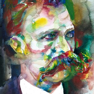 FRIEDRICH NIETZSCHE watercolor portrait - POSTER - various sizes available! art print