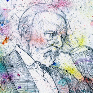 PYOTR ILYICH TCHAIKOVSKY watercolor and pencil portrait - Poster - various sizes ! art print