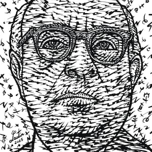 THEODOR W. ADORNO ink portrait - POSTER - various sizes! art print painting drawing writer philosopher philosophy frankfurt school