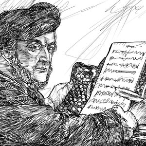 RICHARD WAGNER ink portrait  - POSTER - various sizes available! print drawing art composer piano pianist symphony classical music musician
